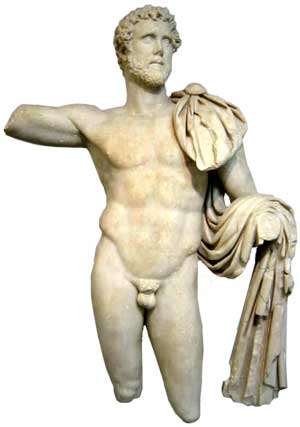 Est�tua de Antonino Pio com corpo de atleta